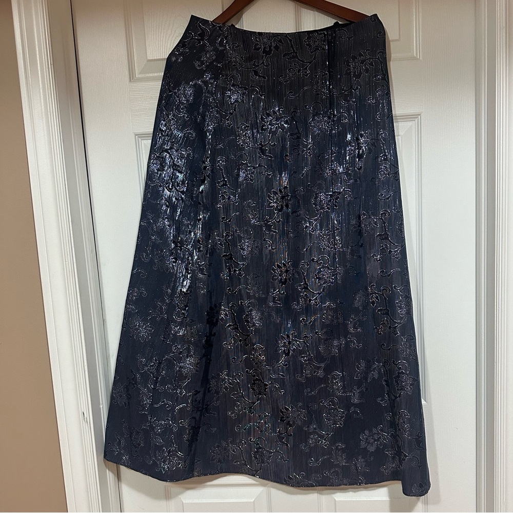 Elegant Black Floral Party Skirt